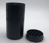 1 Set of One-Piece Design, 50MM-5-Ply Flat Plate Manual Spice Grinder With Storage Gar, Chamfered Aluminum Alloy Grinder
