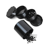 1 Set of One-Piece Design, 50MM-5-Ply Flat Plate Manual Spice Grinder With Storage Gar, Chamfered Aluminum Alloy Grinder
