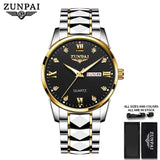 100%Original ZUNPAI Watch For Men Waterproof Stainless Steel Fashion Luxury Men Watches Waterproof Luminous Quartz WristWatch