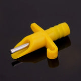 100 Sets Rabbit Water Nipple Drinking Abs Material Spring Three - Way Pipe Animal Drinking Fountains Farm Animal Supplies Yellow