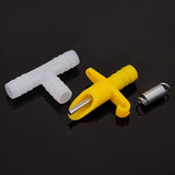100 Sets Rabbit Water Nipple Drinking Abs Material Spring Three - Way Pipe Animal Drinking Fountains Farm Animal Supplies Yellow
