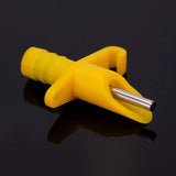 100 Sets Rabbit Water Nipple Drinking Abs Material Spring Three - Way Pipe Animal Drinking Fountains Farm Animal Supplies Yellow