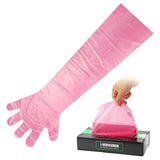 100Pcs Disposable Veterinary Gloves Animal Artificial Insemination Long Arm Gloves  are 95 cm long, double wall thickness 0.04mm