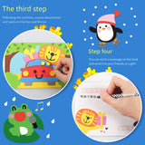 12PCS Cartoon EVA Sticker Toys DIY Animal Handmade Foil Art 3D Stickers For Kids
