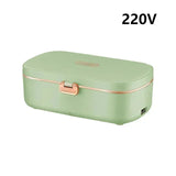 220V 900ml Portable Electric Lunch Mini 304 Stainless Steel Waterless Heating Double Cover Sealed Food Insulation Box