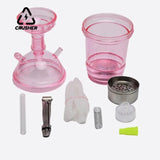 CRUSHER Cute Car Acrylic Hookah Smoking Cup with LED Light Metal Tobacco Bowl Water Pipe Narguile Complete Portable Party