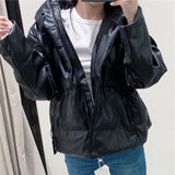 All-match faux leather cotton sweater