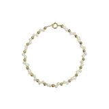 Mini Natural Small Pearl Woven Starry Bag Gold Bracelet