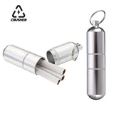 CRUSHER Aluminum Alloy Cigarette Case Tube Waterproof Pill Toothpick Capsule Bottle Keychain Tobacco Box Smoking Accessories