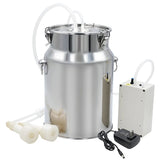 10L Electric Goat Milking Machine 220V Cattle Milking Machine Stainless Steel Milker Bucket Vacuum Pump