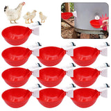 10Pcs Chicken Automatic Large Drinking Bowls Poultry Water Chicken Drinker Red Cups For Bird Poultry Water Drinking Fountain