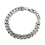 Sterling Silver Bracelet Distressed Brushed Chain Bracelet