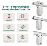 Smart Curtain Robot, Intelligent 3-in-1 Control App/Remote/voice control（Alexa Google Siri） For Roman Rod Track