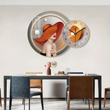 1pc, Modern Luxury Wall Clock - Fashionable Women's Wall Art for Living Room Decor and Mother's Day/Birthday Gifts