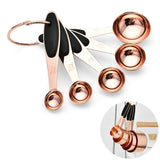 5Pcs Stainless Steel Measuring Cups Measuring Spoons Set Rose Gold Coffee Tea Kitchen Baking Cooking Tools Kitchen Accessories