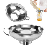 Stainless Steel Wide Mouth Canning Food Salad Dressing Liquid Funnel Hopper Filter Kitchen Tools Gadgets