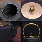 Cast Iron Teapot Loose Leaf Pot Stovetop Safe Ceremony Kettle For Kitchen Household Hotel Room Tea Lovers Gift