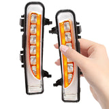 2Pcs Car Front Driving 12V LED Fog Lamp Waterproof Two-color streamer Turn Signal Daytime Running Light for Ford Edge 09-14