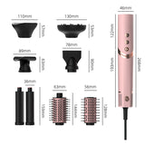 220v 5-in-1 Folding Hair Dryer Negative Ion Household Hot Air Comb Curling Iron Multi-functional Hair Comb