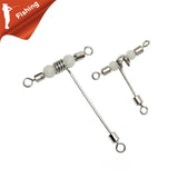 10pcs Luminous Fishing swivels T-Shape 3 Way Rolling Swivel Cross-Line Barrel Swivel with beads Sea Fishing hook