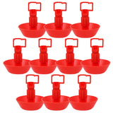 10sets Automatic Chicken Water Hanging Cups Nipple Drinker Bird Coop Chicken Red Waterer Hanging Cup Poultry Farm Drinker Tools