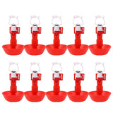 10sets Automatic Chicken Water Hanging Cups Nipple Drinker Bird Coop Chicken Red Waterer Hanging Cup Poultry Farm Drinker Tools