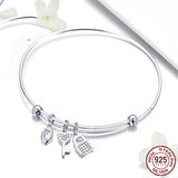 Adjustable key and lock bracelet
