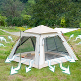 Quick Open with Canopy Automatic Camping Waterproof Portable Hexagonal Tent for Family 3-4/4-6 People