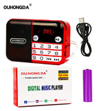 Fm Mini Portable TF Digital Display Radio Lithium Battery Charging Small Radio USB Interface
