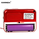 Fm Mini Portable TF Digital Display Radio Lithium Battery Charging Small Radio USB Interface