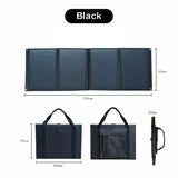 100W Foldable Solar Panel with Dual USB + DC Output - Portable Charger for Outdoor Travel, Hiking, Camping. Power Supply in Foldable Bag.