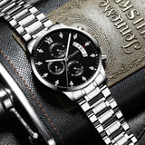 Men's Waterproof Luminous Multi-functional Diamond Quartz Watch