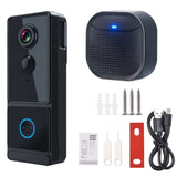 Wireless Video Doorbell Camera with Chime Ringer - Smart AI Human Detection, 2.4G WiFi, 2-Way Audio, 1080P HD, Night Vision