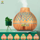 1pc 500ml Wood Ultrasonic Air Humidifier with Essential Oil Diffuser - Cool Mist Maker for Aromatherapy and Home Comfort