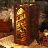 3D Wooden Puzzle Bookend Kit Bookshelf Decor, With Light Model Kits For Adults