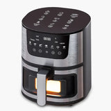 1250W Oil Free LED Touch Panel Fryer Toaster Oven Combo - With Presets for Roast, Bake, Broil, and Air Fry.