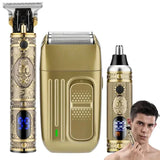 2024 New RESUXI 963 Professional Electric Clipper Set Foil Shaver Ear Nose Hair Trimmer Grooming Kit for Men Oil Head Cut