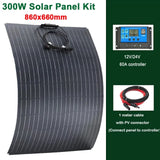 600W/300W Solar Panel Kit - 18V Flexible Monocrystalline Solar Cells Power Charger for Outdoor Camping, Yacht, Motorhome, Car, RV, Boat.