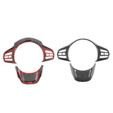 Steering Wheel Cover Trim Car Interior Decor Carbon Fiber Temperature Resistant Wearproof Steering Wheel Decoration for Auto