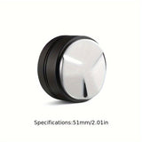 1set Coffee Tamper 2 In 1 Double-headed Anti-slip 51/53/58mm Cloth Powder Adjust The Height Of The Flat Bottom Three-leaf Macaron
