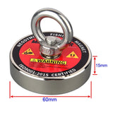 120KG Vertical Srong Neodymium Lifting Magnet Set 20M  Rope Permanant Pot Magnet D60mm Outdoor Funny Tools Fishing