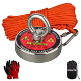 120KG Vertical Srong Neodymium Lifting Magnet Set 20M  Rope Permanant Pot Magnet D60mm Outdoor Funny Tools Fishing