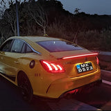 120cm Car Spoiler LED Light Rear Wing Flow Light Tail Lamp Turn Signal Brake Warning Light Carbon Fiber Tail Wing Car Styling