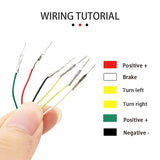 120cm Car Spoiler LED Light Rear Wing Flow Light Tail Lamp Turn Signal Brake Warning Light Carbon Fiber Tail Wing Car Styling