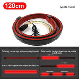 120cm Car Spoiler LED Light Rear Wing Flow Light Tail Lamp Turn Signal Brake Warning Light Carbon Fiber Tail Wing Car Styling