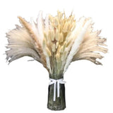 120pcs Artificial Fluffy Pampas Grass Bouquet Wedding Party Decoration Fake Reed Plant Flowers For DIY Room Home Decor Flower