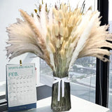 120pcs Artificial Fluffy Pampas Grass Bouquet Wedding Party Decoration Fake Reed Plant Flowers For DIY Room Home Decor Flower