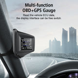 Car OBD2 Head Up Display OBD 2 HUD BeiDou GPS Altitude Clock Speed Oil Temp Meter Speedometer HD Screen Alarm Auto Accessories