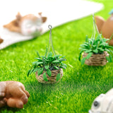 2Pcs 1:12 Plants Miniature Bonsai Tree Mini Potted Dollhouse Hanging Plant Pot