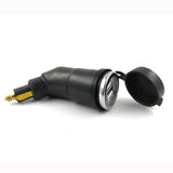 3.3A DIN Hella Powerlet Plug to Dual USB Charger Adapter for Ducati Triumph Motorcycle iPhone, and GPS Saav (Angled)